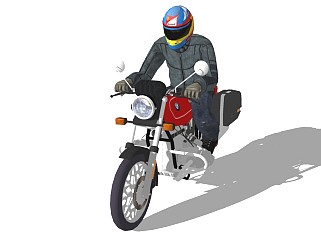 骑摩托车精细人物模型 (3)